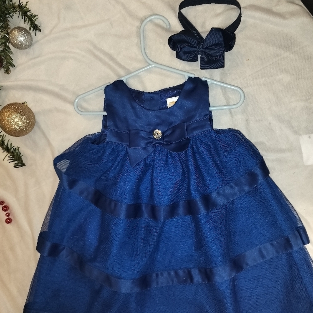 Blue Baby Dress with Headband